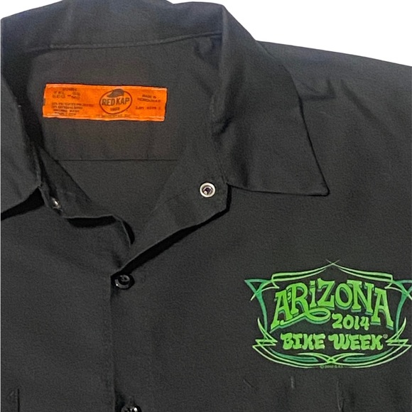 Red Kap 2014 Arizona Bike Week Mechanic Short Sleeve Button Up Shirt XXL - Picture 2 of 3